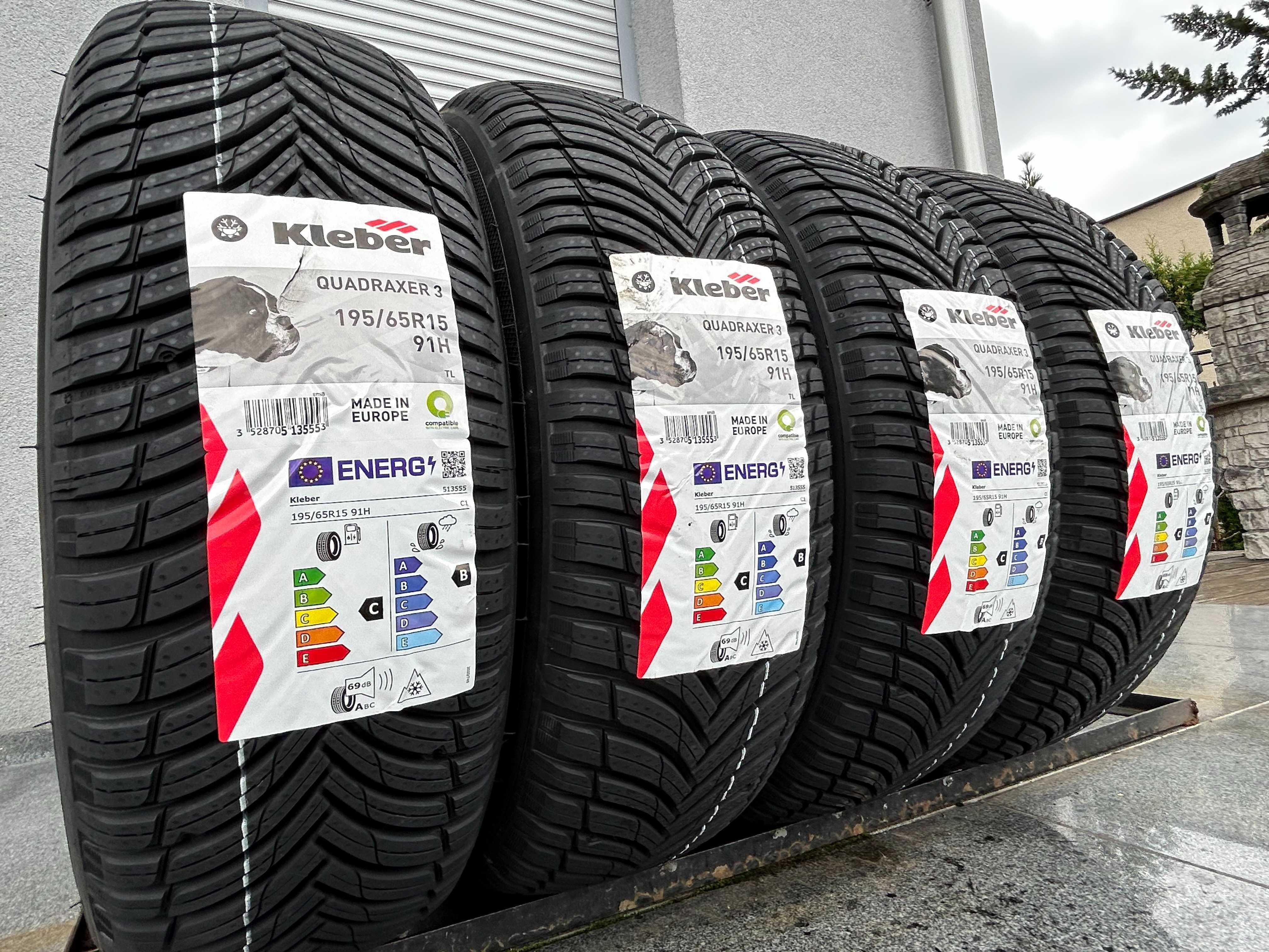 Całoroczne 195/65R15 Kleber Quadraxer3 prod. 2024r C,B,69db gwar