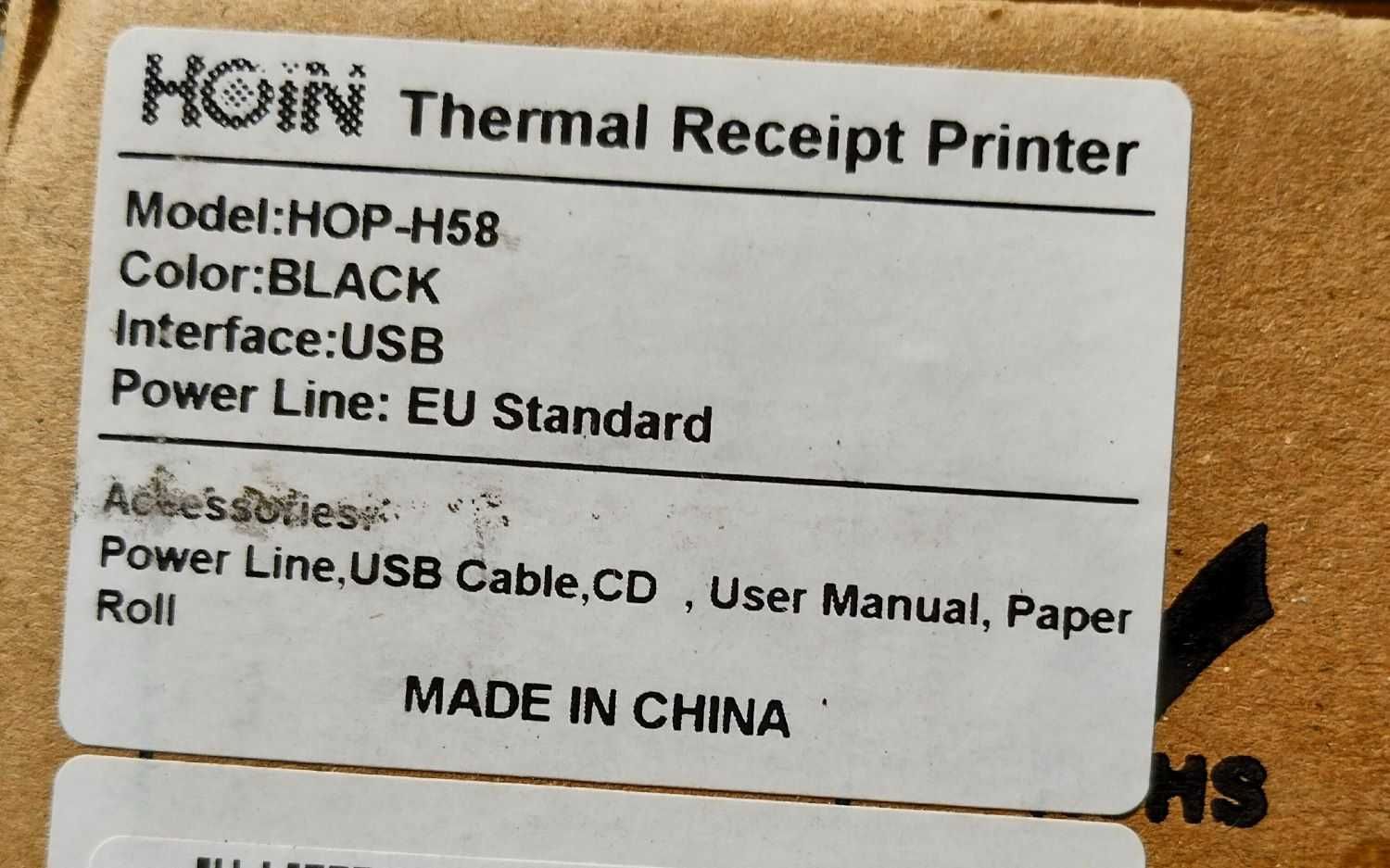 HOIN HOP-H58 58mm termiczna drukarka paragonów POS BT i USB