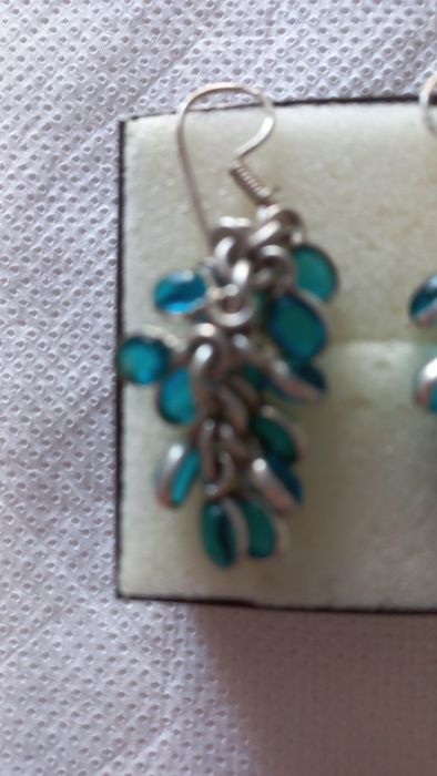 Винтажные серебряные серьги с топазами,925 пр.