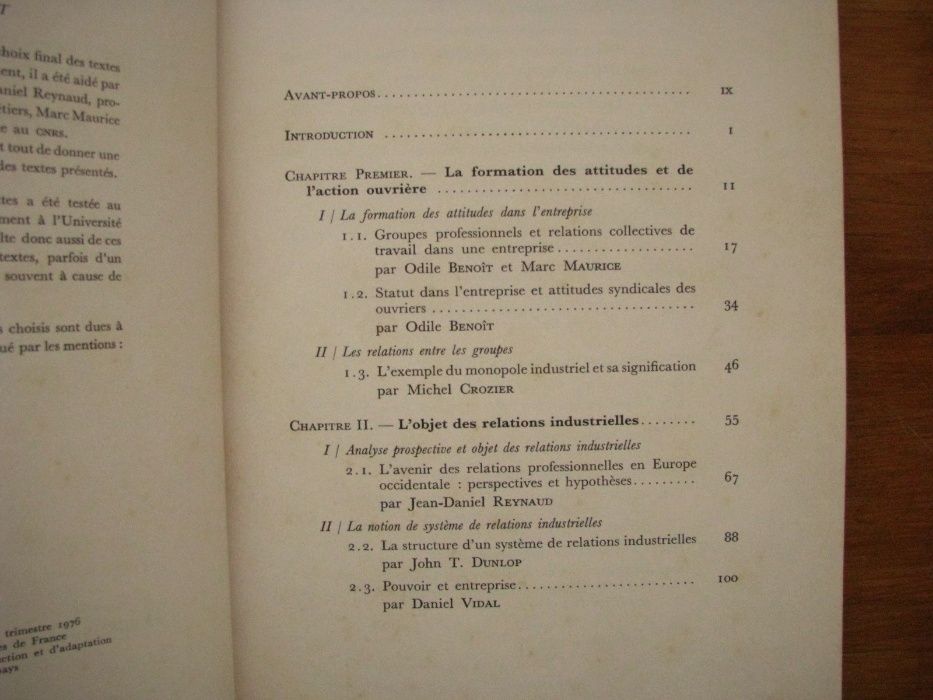 François Sellier - Les relations industrielles