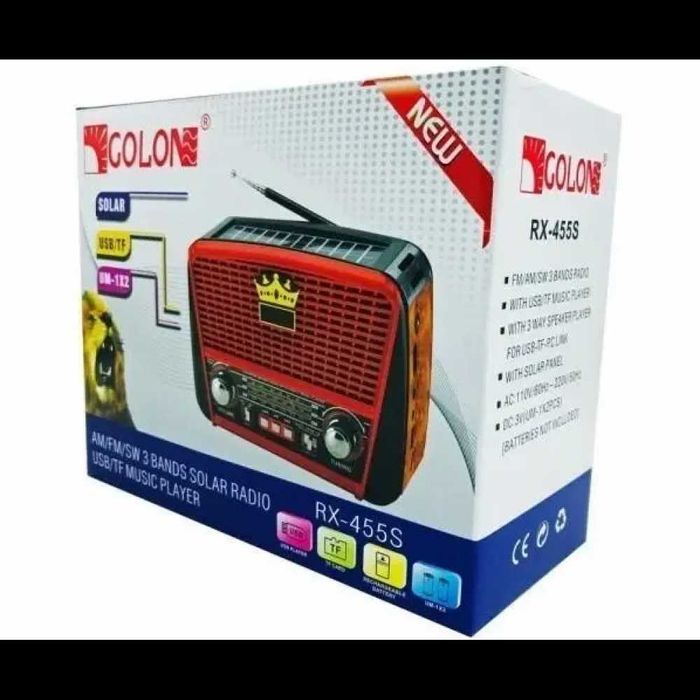 Портативный радиоприёмник Golon RX-455S + Bluetooth солнечная панель