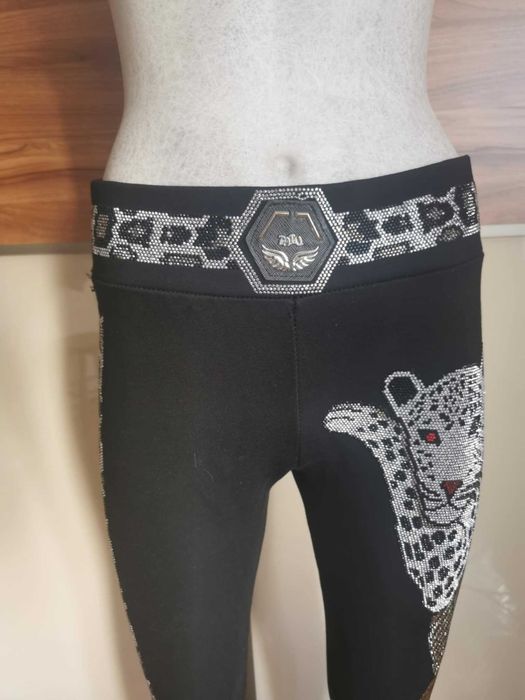 Leginsy Tatu z tygrysem z cyrkoniami srebrnymi