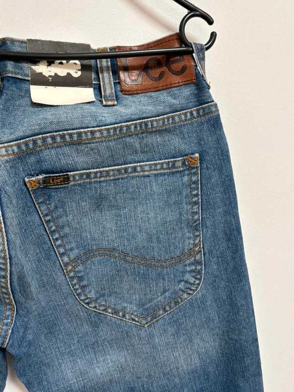 Spodnie męskie Lee Knox W31 L34 jasny denim proste jeansy 100% bawełna