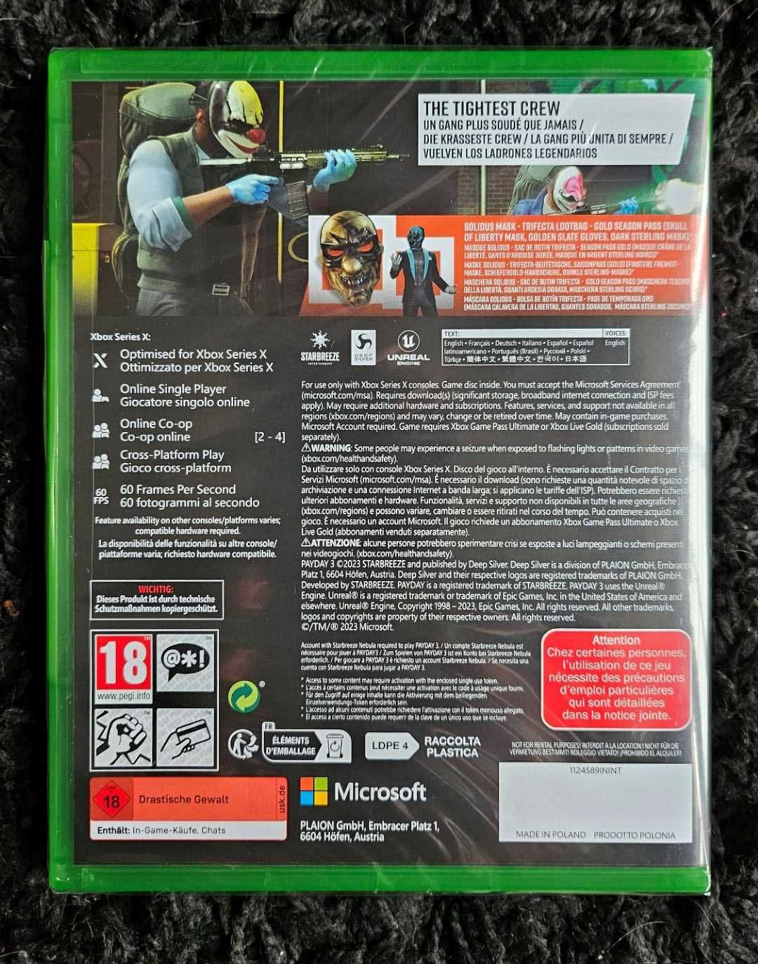 Xbox Series X Payday 3 Collector Edition Gold Season Pass