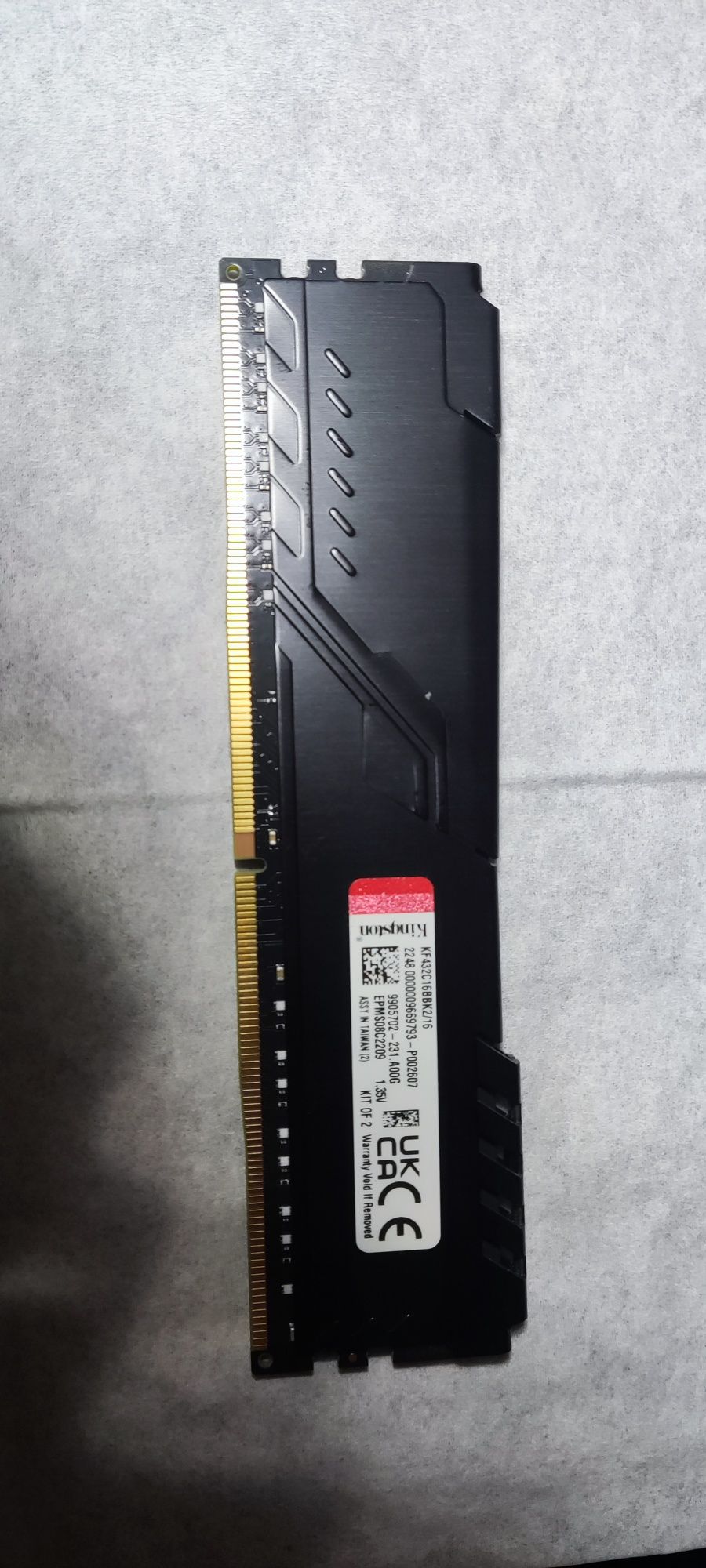 (8гб одна) ОЗУ Kingston DDR4 3200Mhz FURY Beast Black KF432C16BBK2