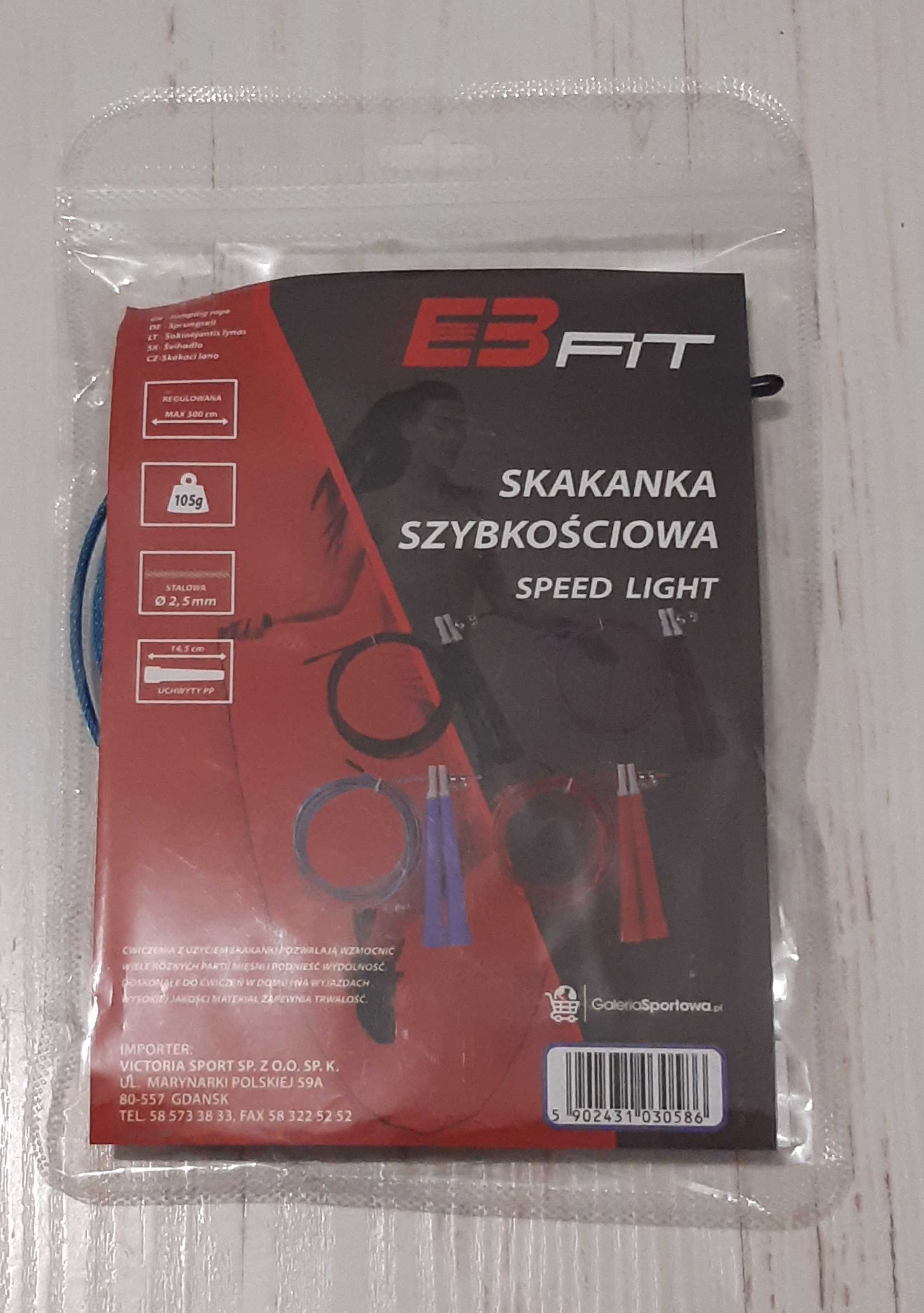 NOWA Skakanka szybkościowa Speed Light 300cm EB Fit niebieska