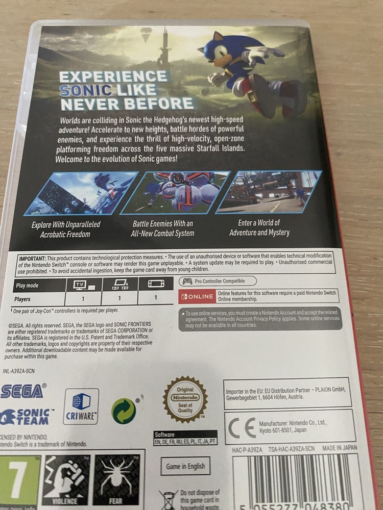 Sonic Frontiers Nintendo Switch