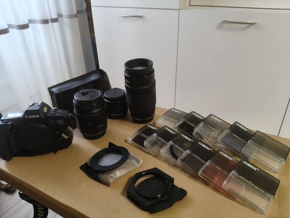 Плівковий фотоапарат Canon EOS 650 + 3 об’єктиви EF + фільтри Cokin