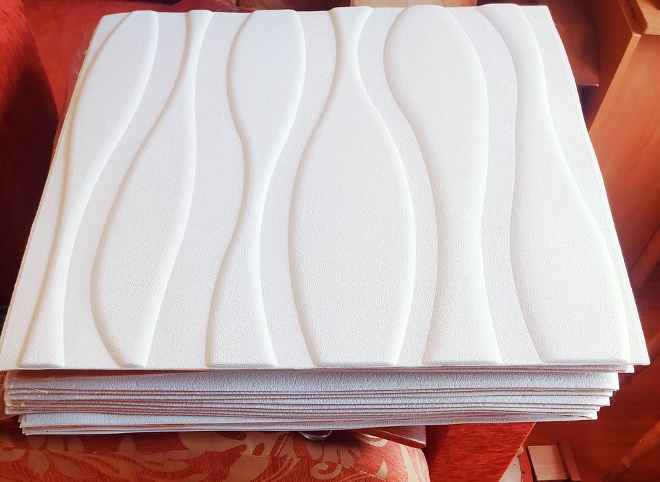 Самоклеючі білі ЗD панелі.70/77.