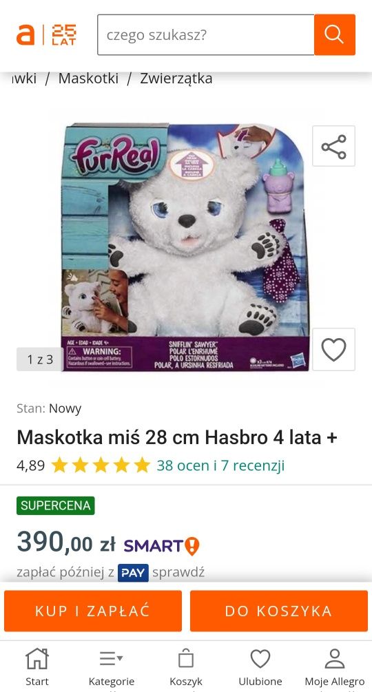miś polarny interaktywny hasbro