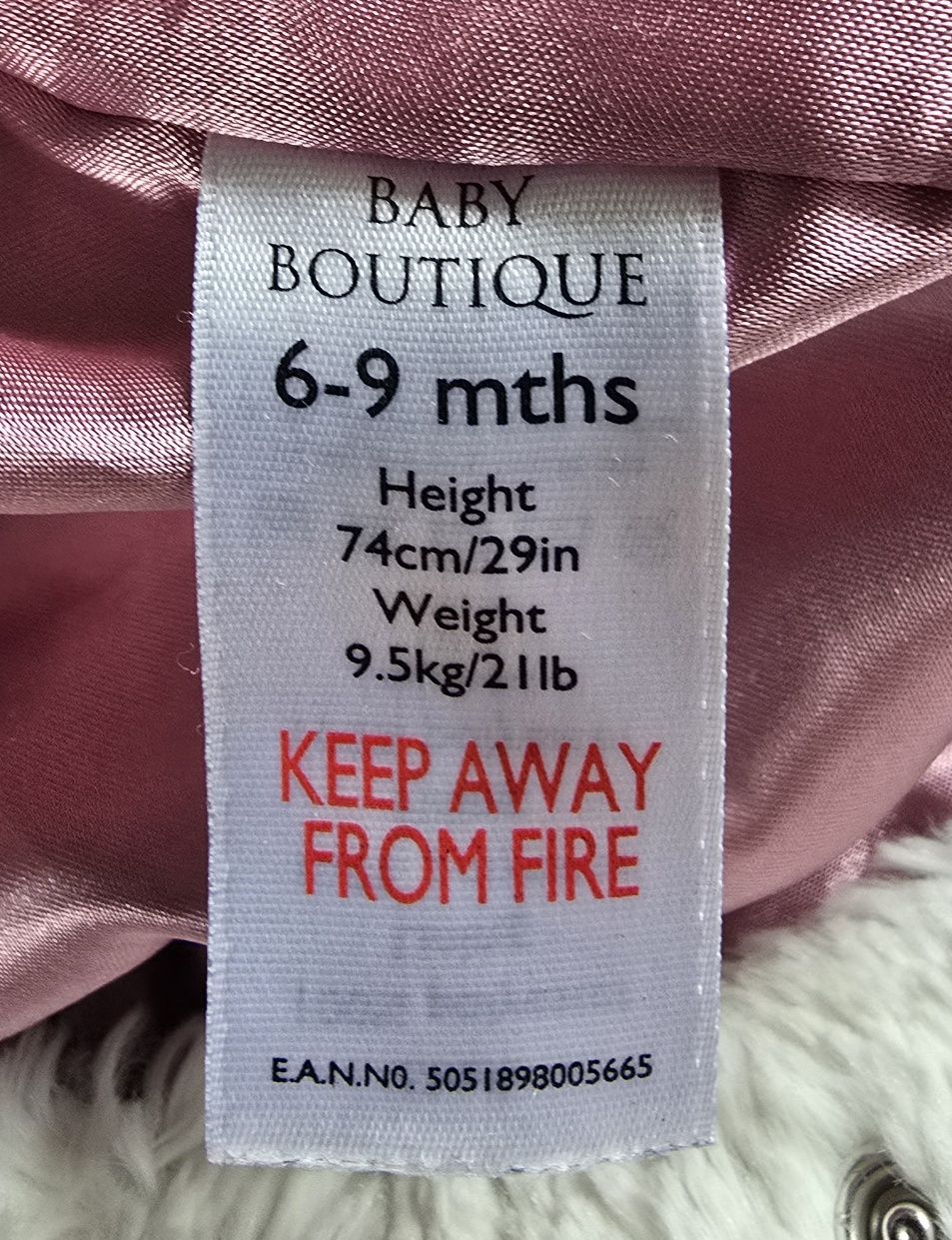 Baby Boutique-ocieplany kombinezon dla dziewczynki r.74cm