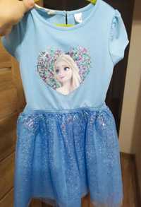 Elsa, Elza, Frozen, Kraina sukienka  TIUL, CEKINY 98 104