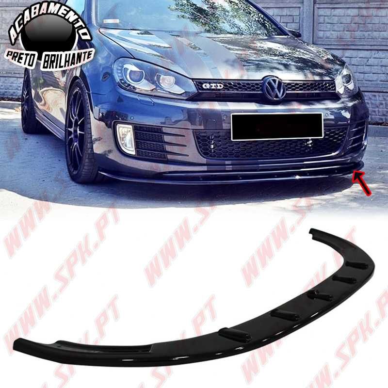 LIP SPOILER FRONTAL VW GOLF 6 GTI / GTD (BLACK GLOSS) - Plástico ABS