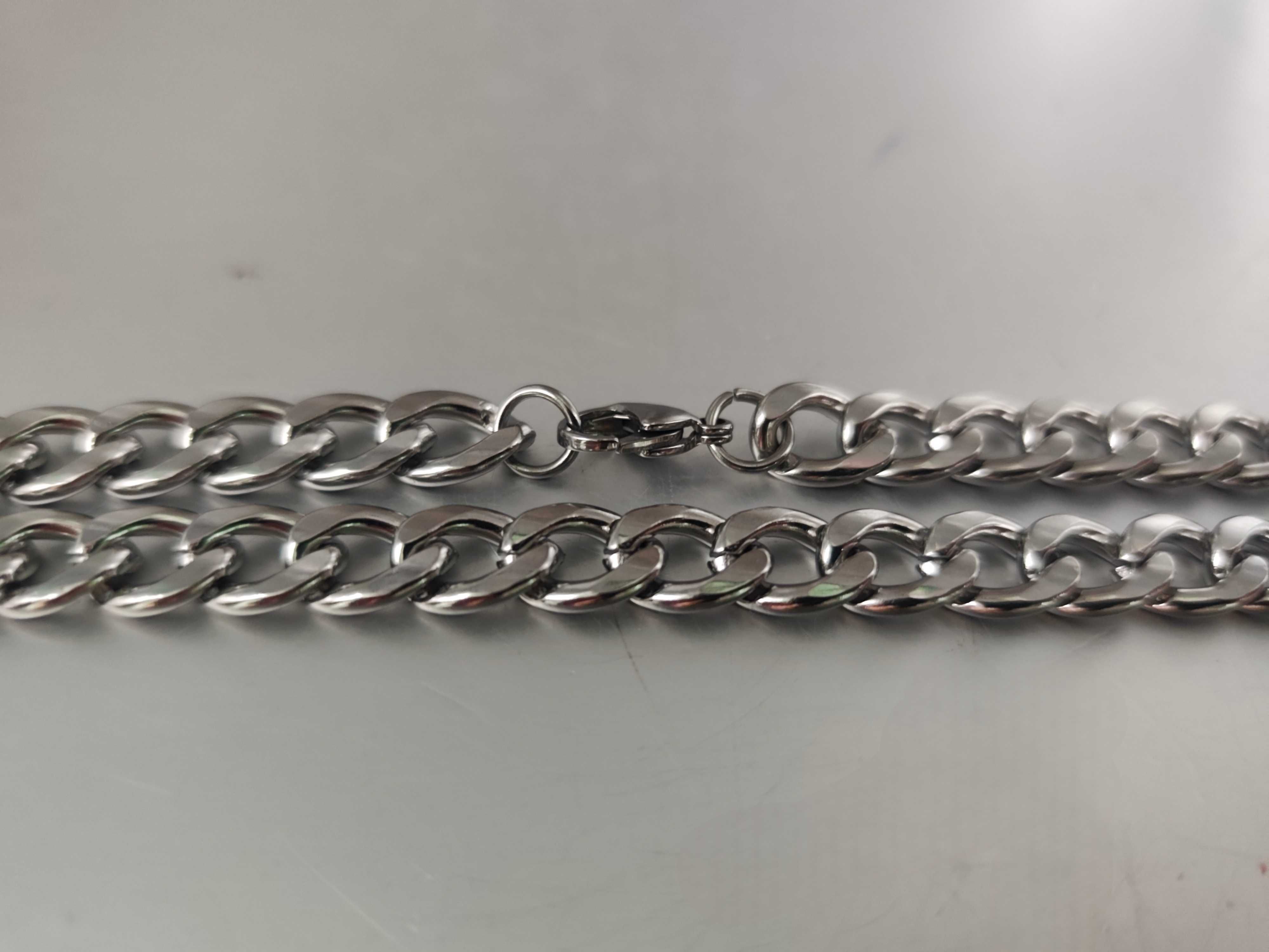 Gruby naszyjnik pancerka 10 mm stal szlachetna 60 cm
