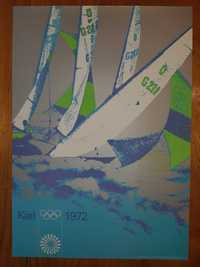 Plakat vintage Monachium 1972 Olimpiada komplet żeglarstwo