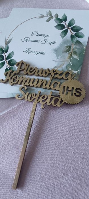 Topper,zaproszenia Pierwsza komunia Święta