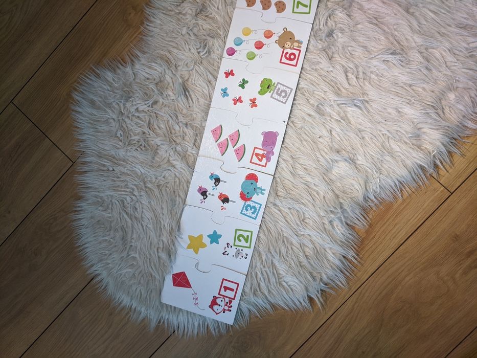 Puzzle cyfry numery długie 1 metr dwustronne Fisher Price 2+