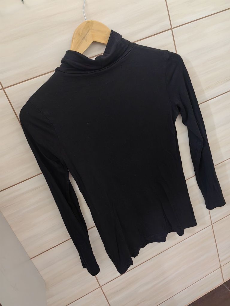 Wiskozowy czarny golf basic H&M S