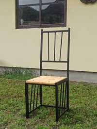Krzesło ogrodowe metalowo-drewniane