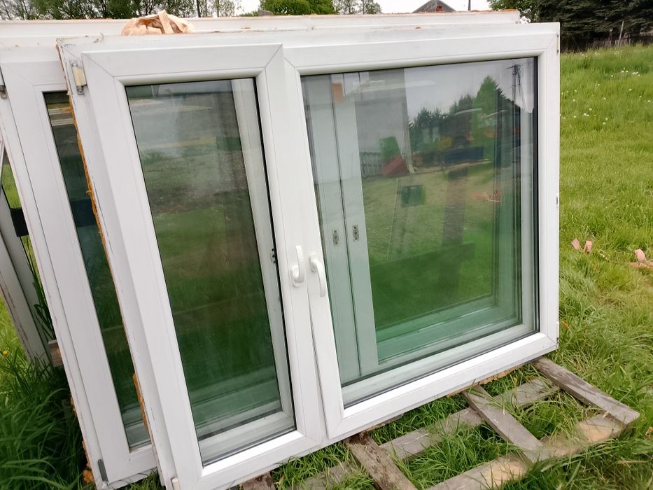 Okno 207x141 plastikowe dwukwaterowe rozwierno uchylne białe