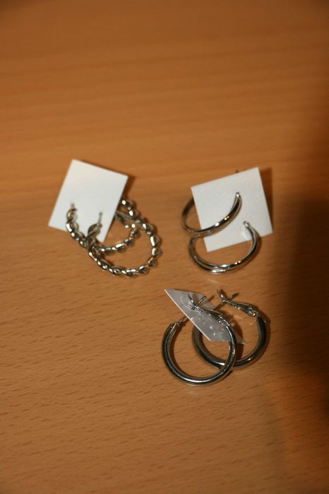 Conjunto 5 Argolas Prateadas - NOVO