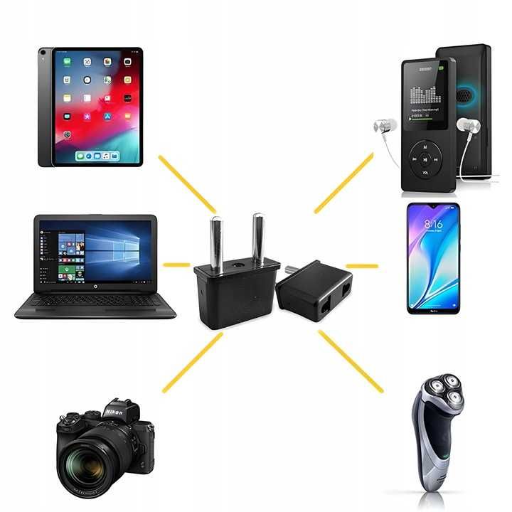 ADAPTER SIECIOWY wtyczka przejściówka EU PL USA CN nowy sprawny niska