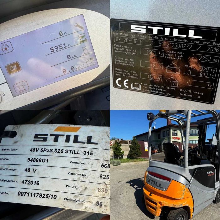 wózek elektryczny STILL RX20-16P Triplex 4.9m pozycjoner 2016r 5900mtg