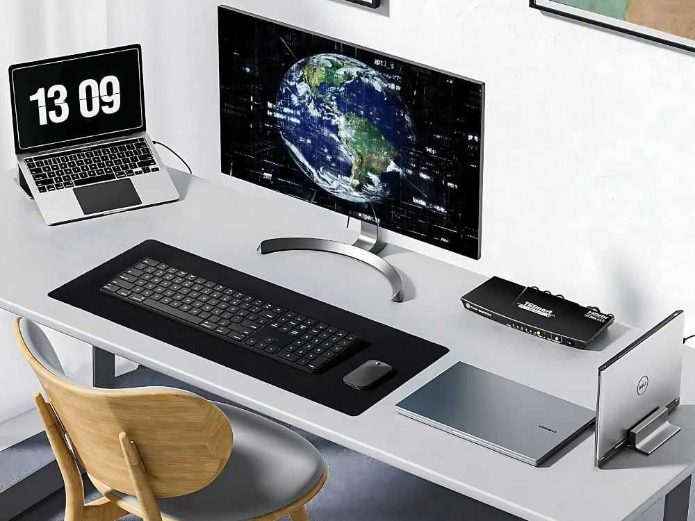 Podkładka gaming pod mysz klawiaturę xxl 90x40cm antypoślizgowa czarna