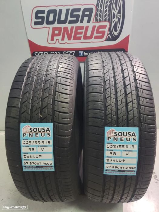 2 pneus semi novos dunlop 225-55r18 oferta dos portes