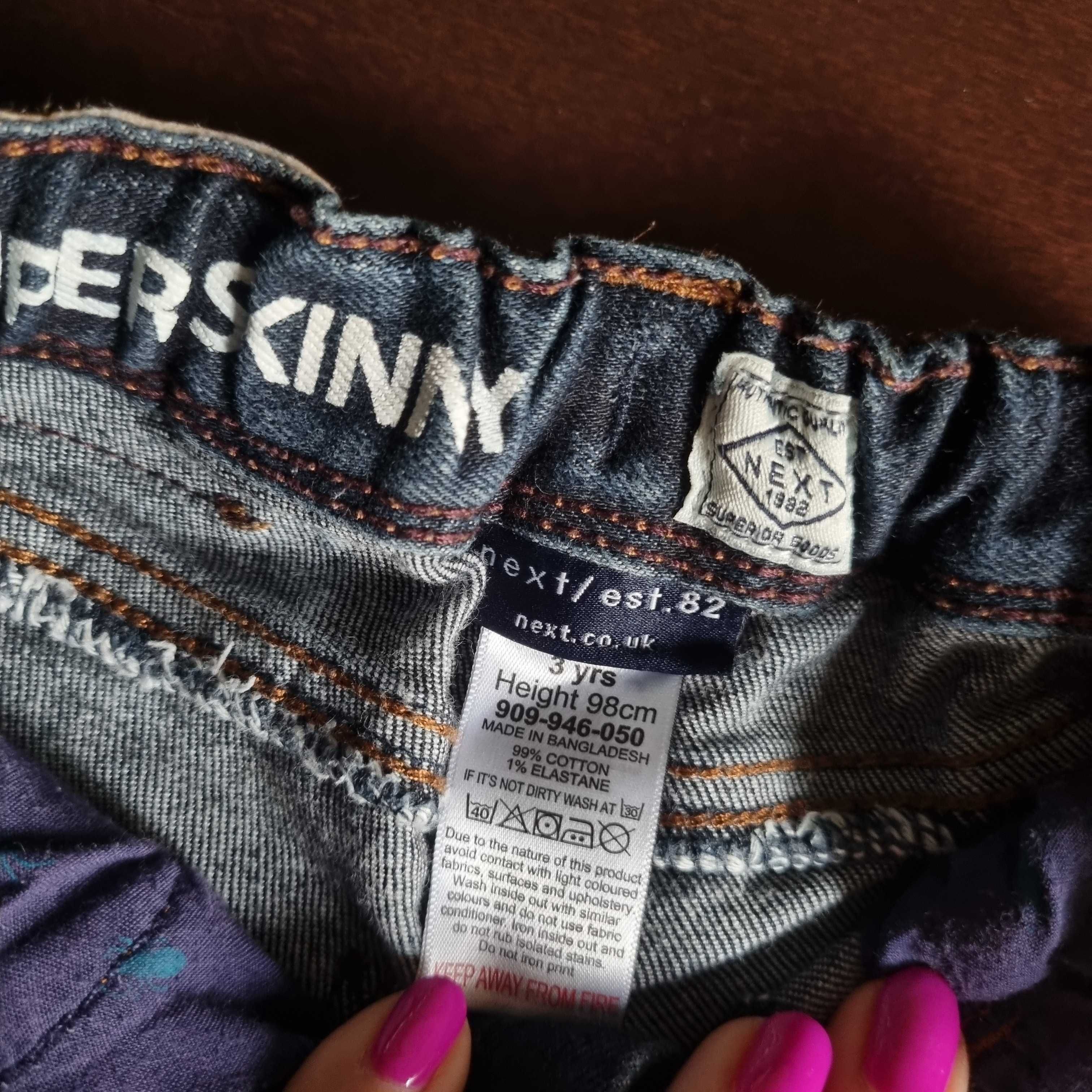 Chłopięce spodnie jeansowe Skinny NEXT rozm. 98