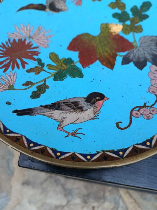 Pratos Cloisonné Japão Séc XIX 24,7 cm