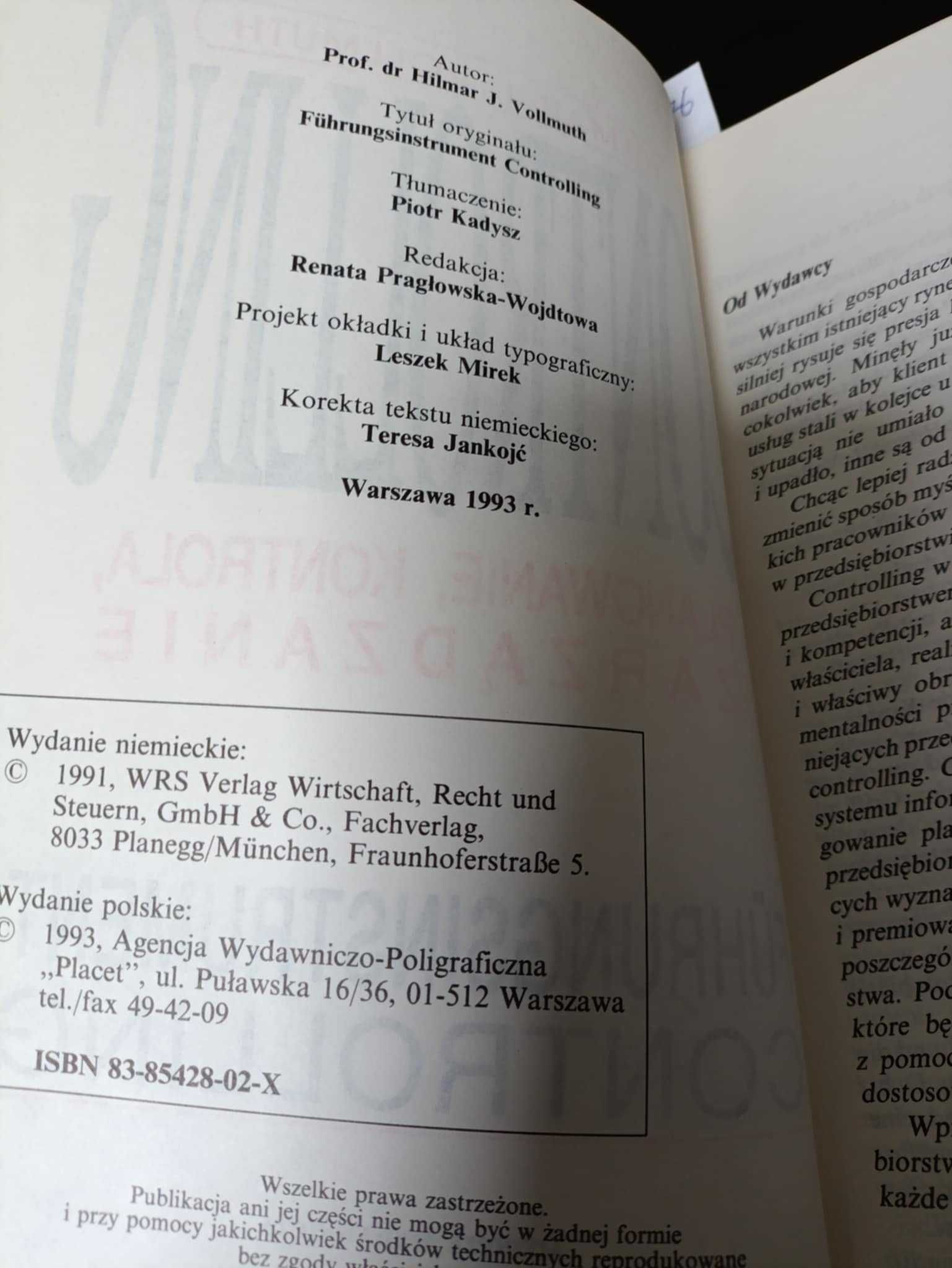 Controlling planowanie kontrola zarządzanie - Hilmar Vollmuth