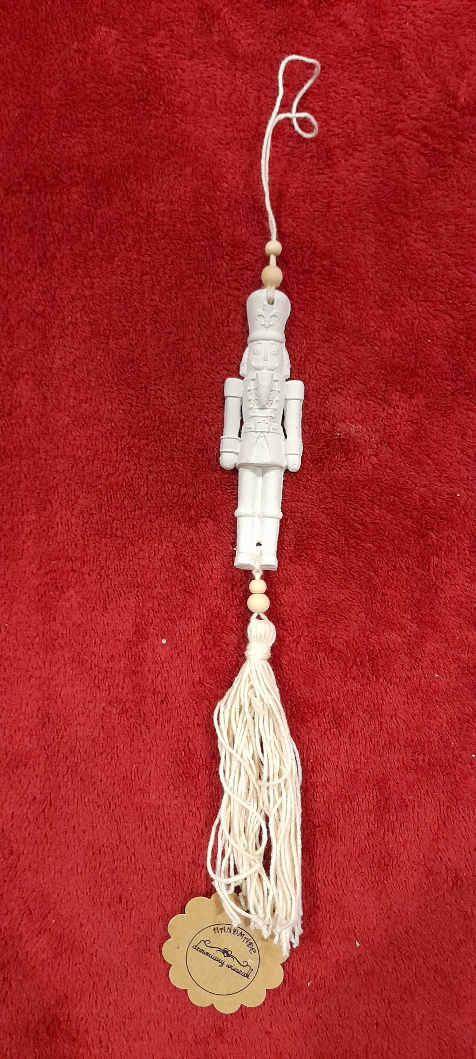 Zawieszka z Dziadkiem do orzechów z gipsu ręczna robota Handmade 25cm