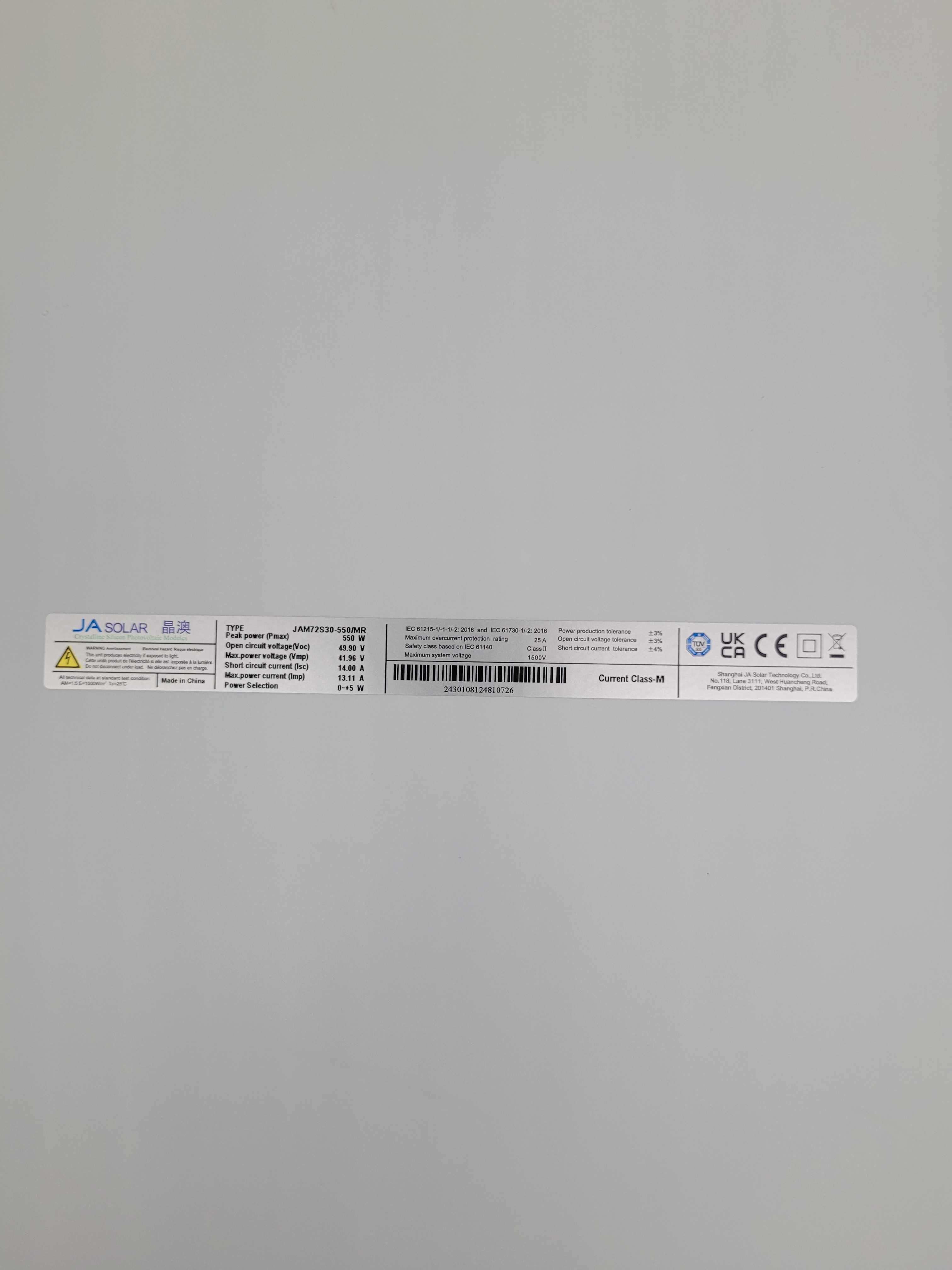 JA SOLAR 550W 276zł netto panele fotowoltaiczne JAM72S30-550/MR
