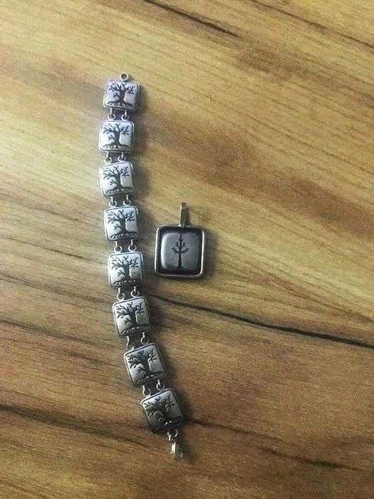 srebrna bransoletka drzewka