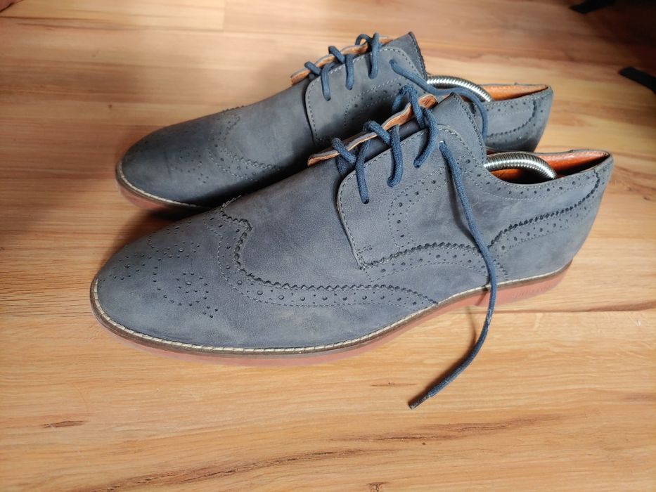 Gino rossi buty galowe skórzane welurowe garniturowe 42