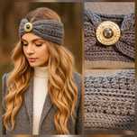 Nowa niepowtarzalna opaska vintage przepaska handmade z ozdobą