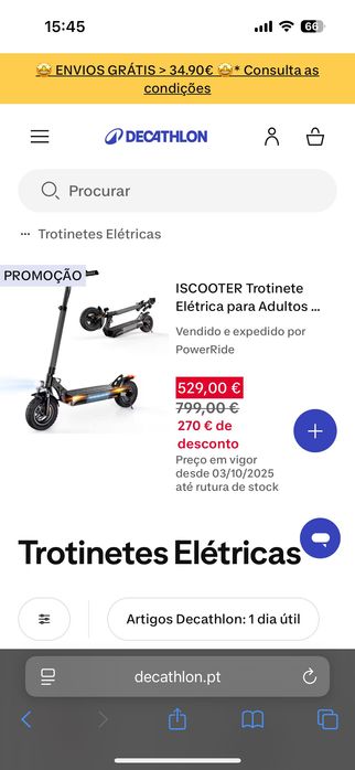 Trotinete elétrica nova com caixa e garantia + acessórios extras