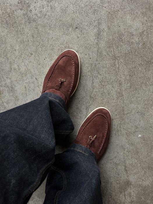 Трендові зручні лофери Loro Piana Lady Summer Walk Chocolate