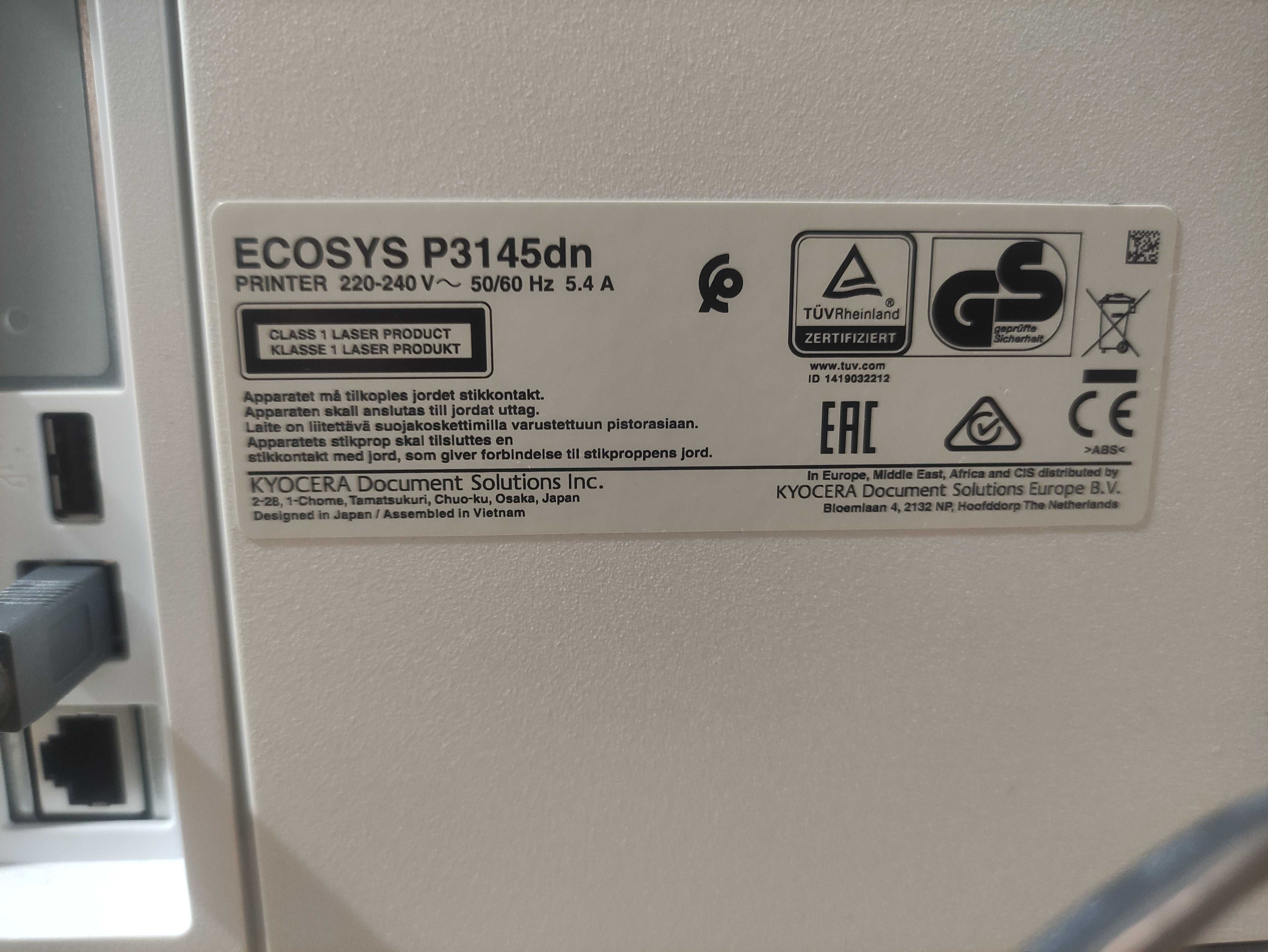 Drukarka laserowa Kyocera ECOSYS P3145dn