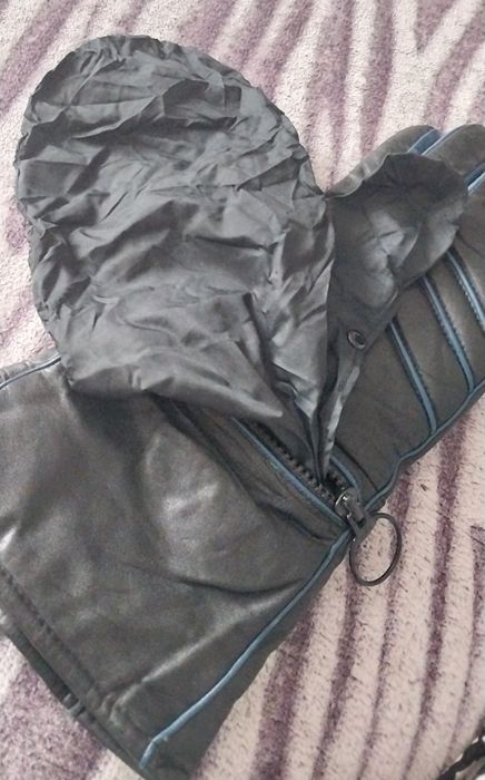 Мотоперчатки  кожаные  длинные