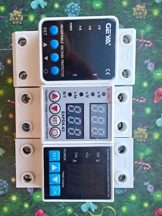 Умное реле защиты отключения автомат УЗО рейка GEYA EARU JOTTA 63A