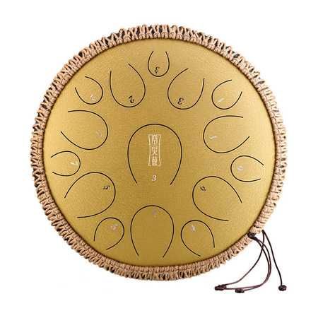 Round tongue drum Hluru TY15-14-Golden 14" 15gł. Tank Drum steeldrum