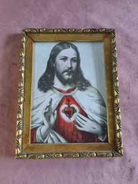Stary obrazek Najświętsze serce Jezusa w