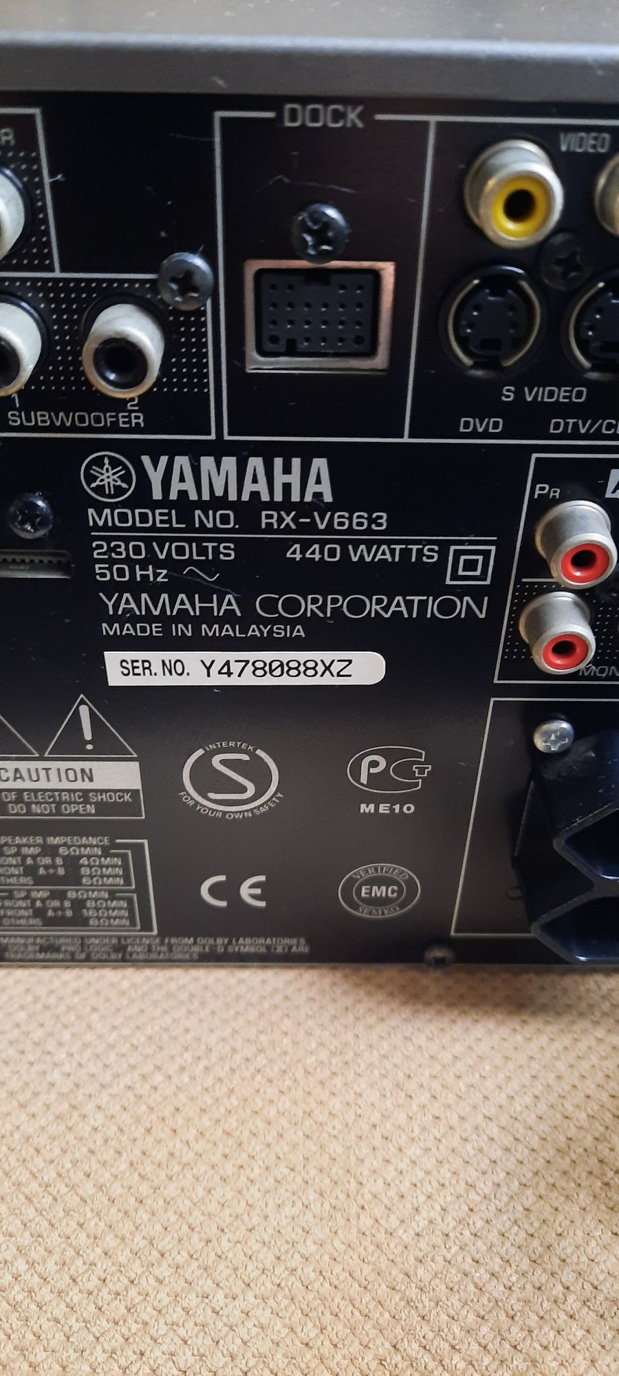 YAMAHA RX-V663 amplituner kina 7.2
