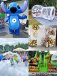 Wynajem dmuchana zjeżdżalnia Bubble House Miś XXL piana party ścianki