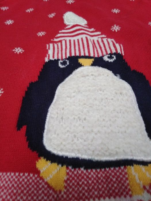 Sukienka zima, 6-9, 74 cm, pingwinek