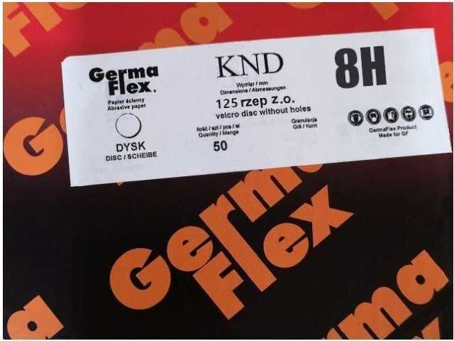 50x Krążek papier ścierny krążki ścierne na rzep 8 otw. KND 125mm P400