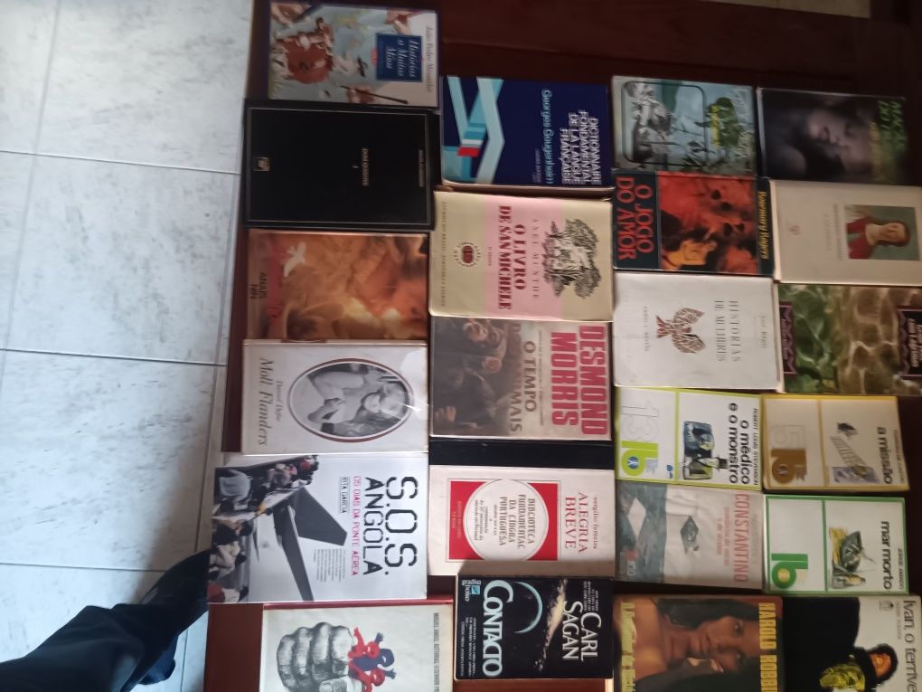 Livros usados de diversas temáticas/autores