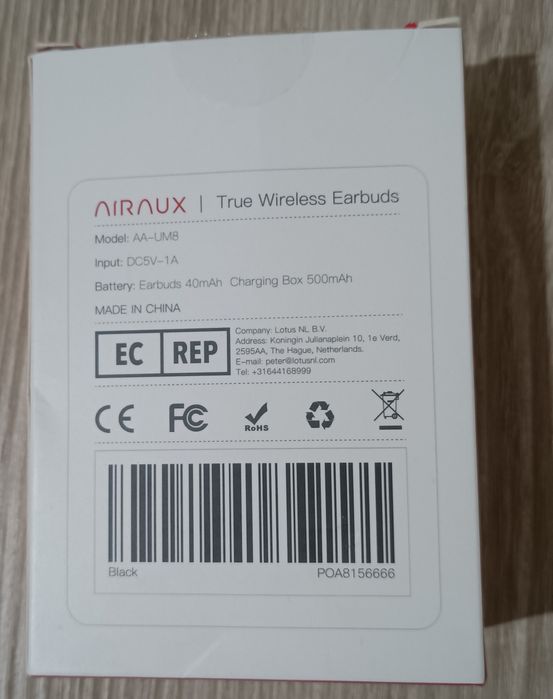 Fones AirAux - Como novos, com caixa e acessórios